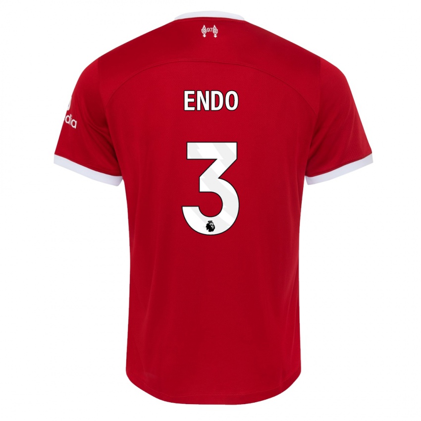 Niño Camiseta Wataru Endo #3 Rojo 1ª Equipación 2023/24 La Camisa