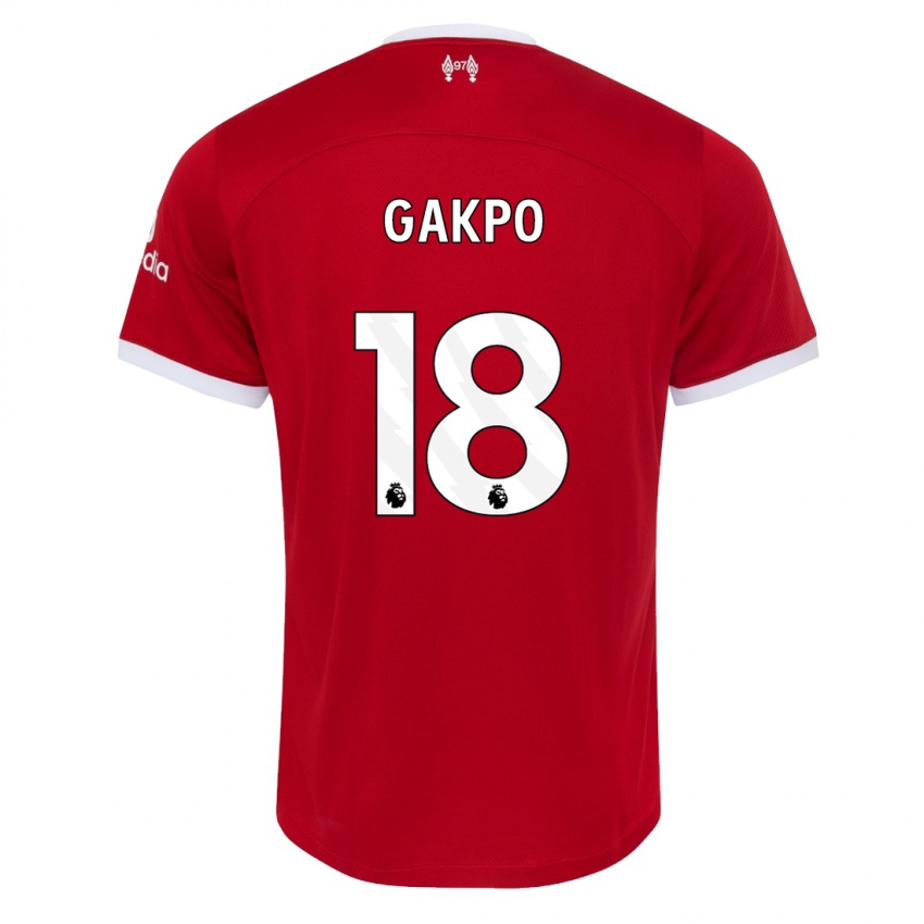 Niño Camiseta Cody Gakpo #18 Rojo 1ª Equipación 2023/24 La Camisa