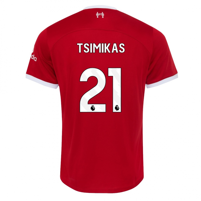 Niño Camiseta Konstantinos Tsimikas #21 Rojo 1ª Equipación 2023/24 La Camisa