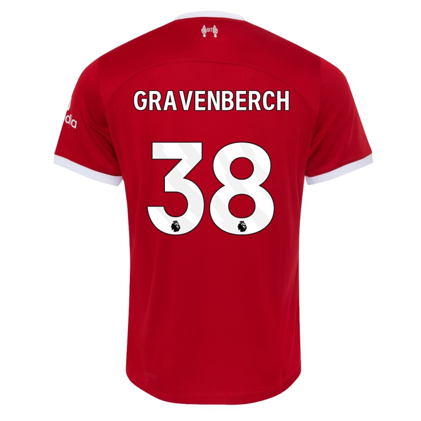 Niño Camiseta Ryan Gravenberch #38 Rojo 1ª Equipación 2023/24 La Camisa
