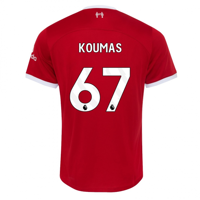 Niño Camiseta Lewis Koumas #67 Rojo 1ª Equipación 2023/24 La Camisa