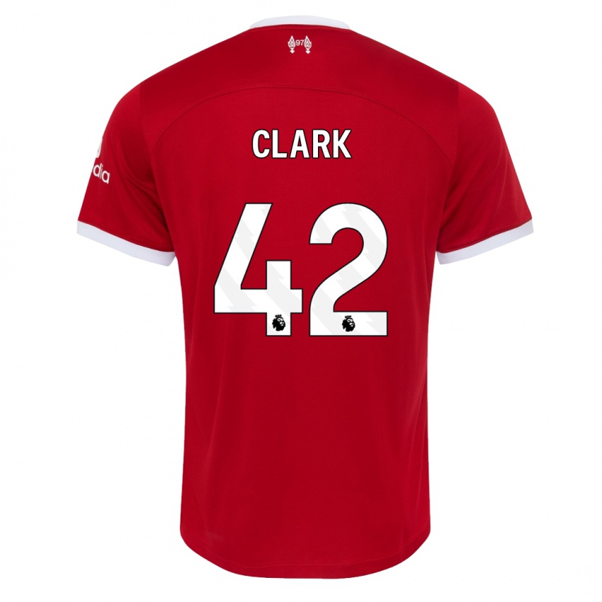 Niño Camiseta Bobby Clark #42 Rojo 1ª Equipación 2023/24 La Camisa