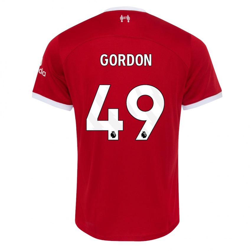 Niño Camiseta Kaide Gordon #49 Rojo 1ª Equipación 2023/24 La Camisa
