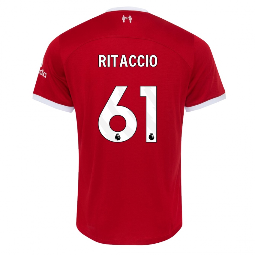 Niño Camiseta Matteo Ritaccio #61 Rojo 1ª Equipación 2023/24 La Camisa