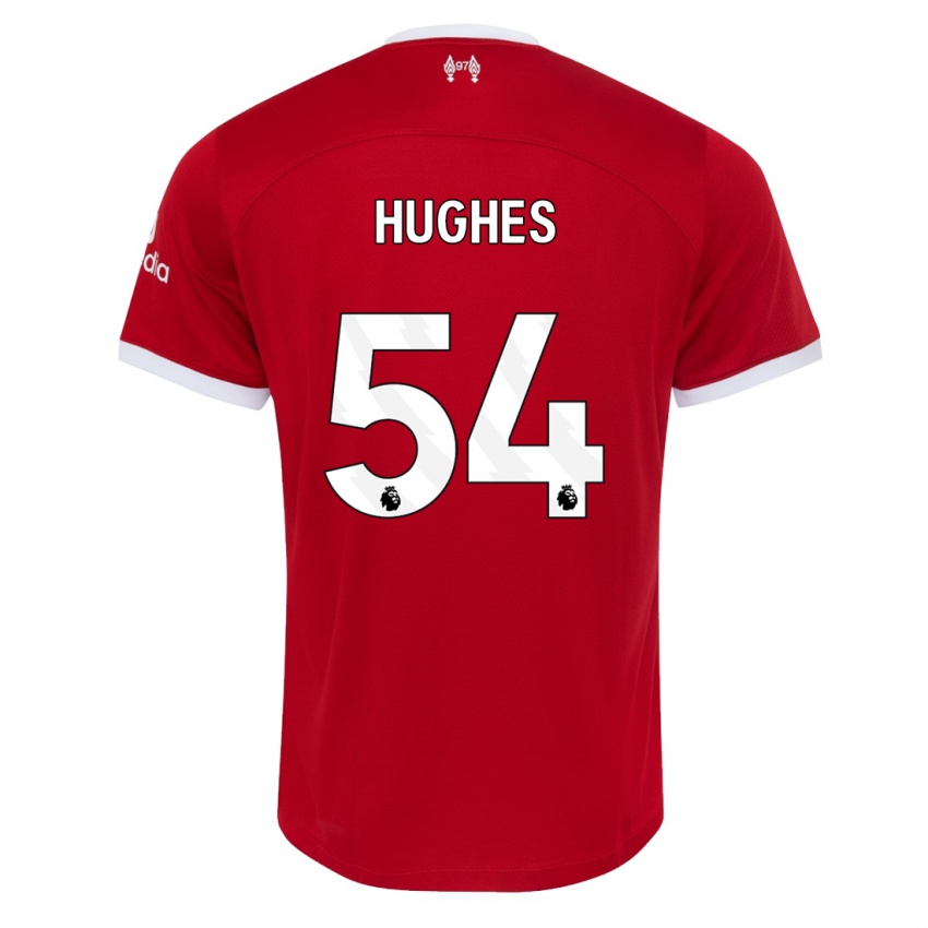 Niño Camiseta Liam Hughes #54 Rojo 1ª Equipación 2023/24 La Camisa