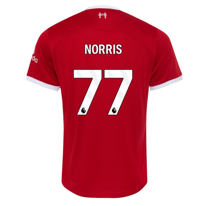 Niño Camiseta James Norris #77 Rojo 1ª Equipación 2023/24 La Camisa