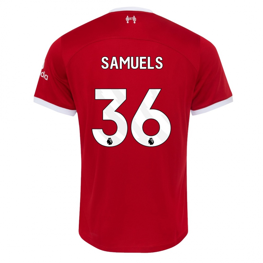 Niño Camiseta Kerron Samuels #36 Rojo 1ª Equipación 2023/24 La Camisa