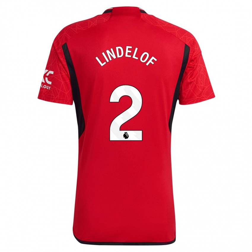 Niño Camiseta Victor Lindelof #2 Rojo 1ª Equipación 2023/24 La Camisa