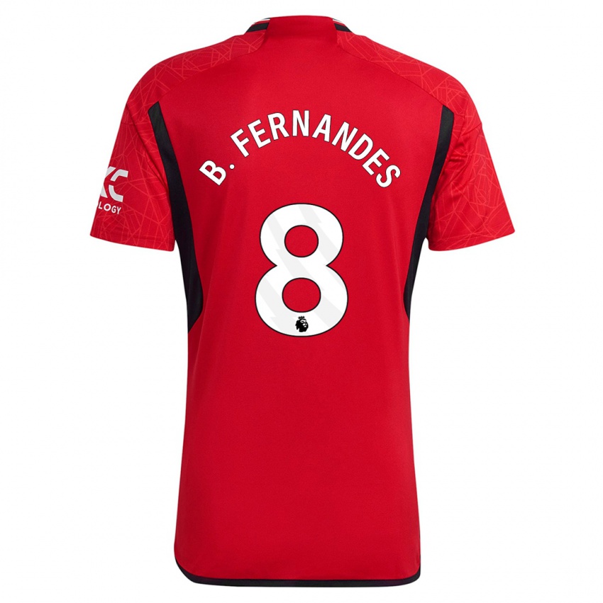 Niño Camiseta Bruno Fernandes #8 Rojo 1ª Equipación 2023/24 La Camisa