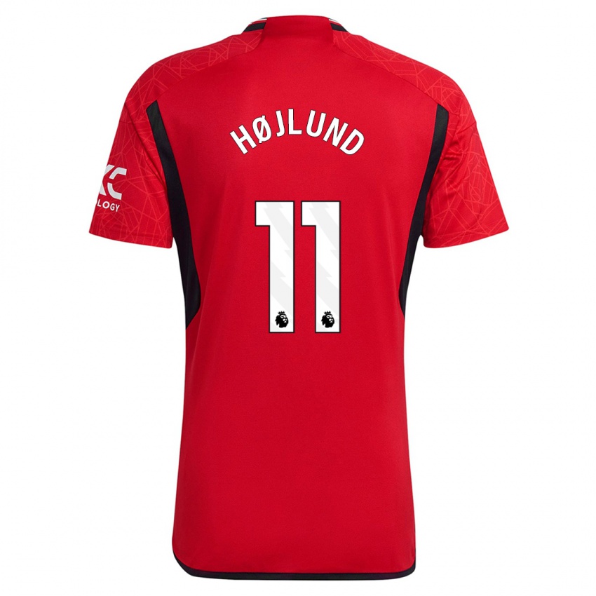 Niño Camiseta Rasmus Højlund #11 Rojo 1ª Equipación 2023/24 La Camisa