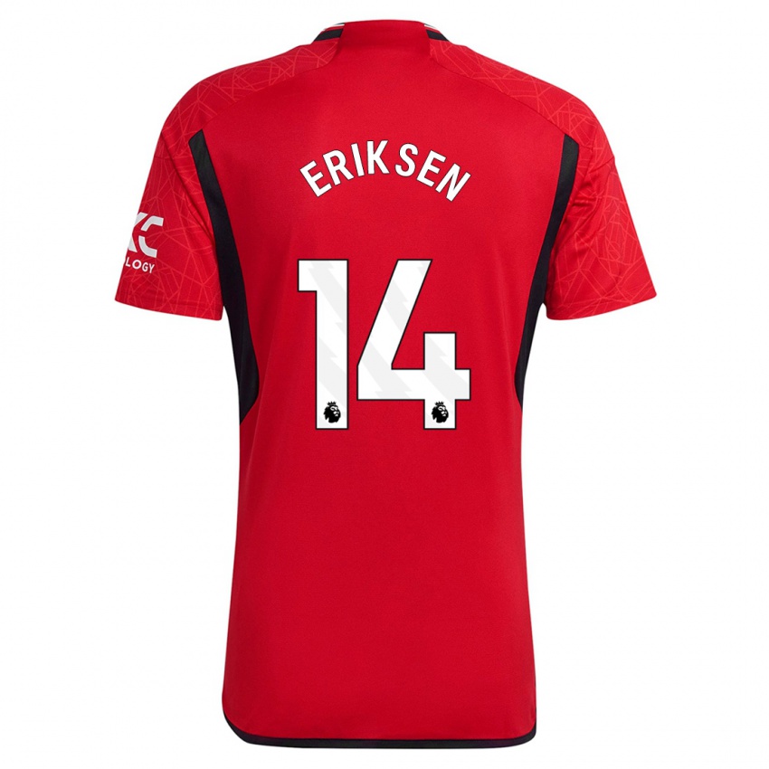 Niño Camiseta Christian Eriksen #14 Rojo 1ª Equipación 2023/24 La Camisa