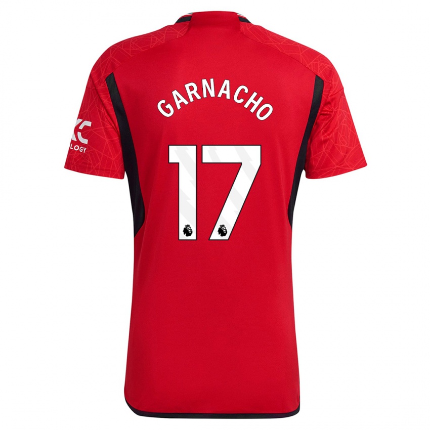 Niño Camiseta Alejandro Garnacho #17 Rojo 1ª Equipación 2023/24 La Camisa