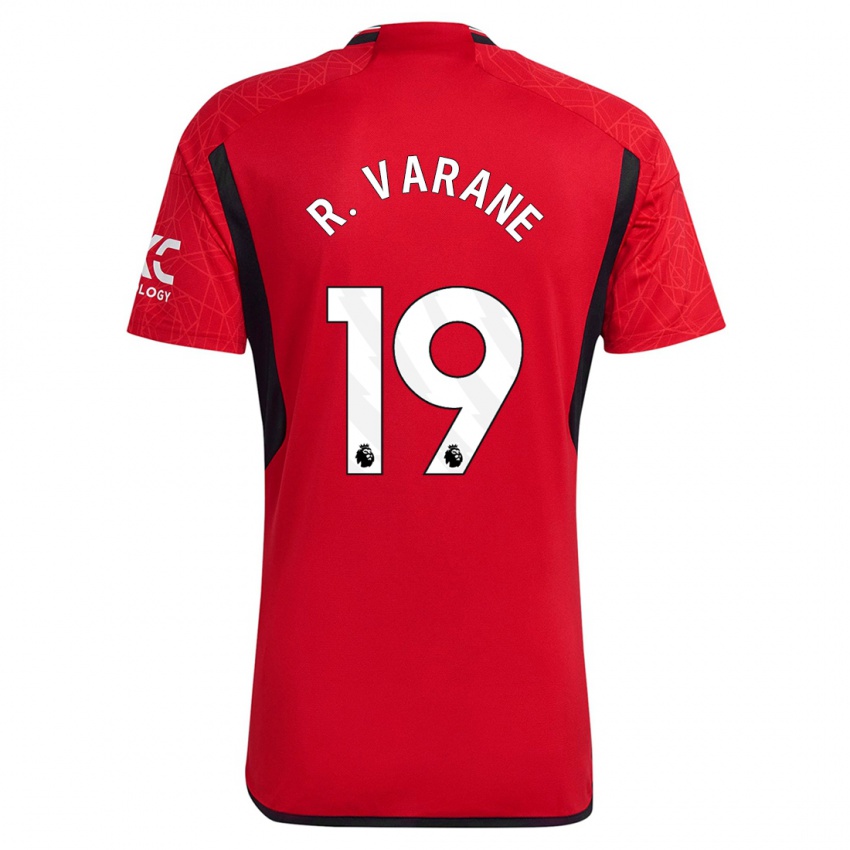 Niño Camiseta Raphael Varane #19 Rojo 1ª Equipación 2023/24 La Camisa