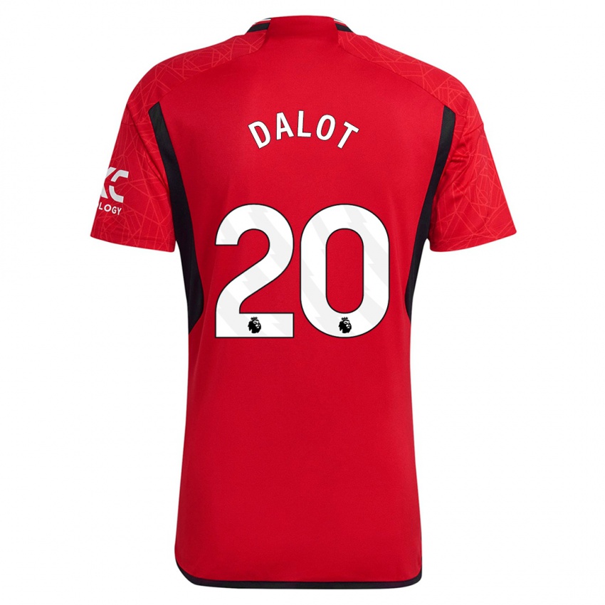 Niño Camiseta Diogo Dalot #20 Rojo 1ª Equipación 2023/24 La Camisa
