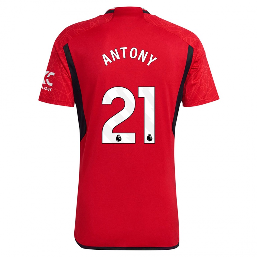 Niño Camiseta Antony #21 Rojo 1ª Equipación 2023/24 La Camisa