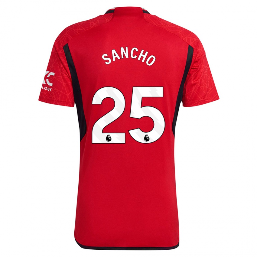 Niño Camiseta Jadon Sancho #25 Rojo 1ª Equipación 2023/24 La Camisa