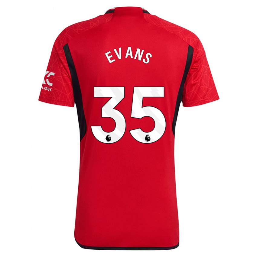 Niño Camiseta Jonny Evans #35 Rojo 1ª Equipación 2023/24 La Camisa