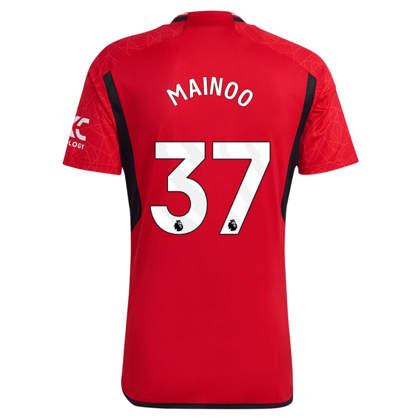 Niño Camiseta Kobbie Mainoo #37 Rojo 1ª Equipación 2023/24 La Camisa