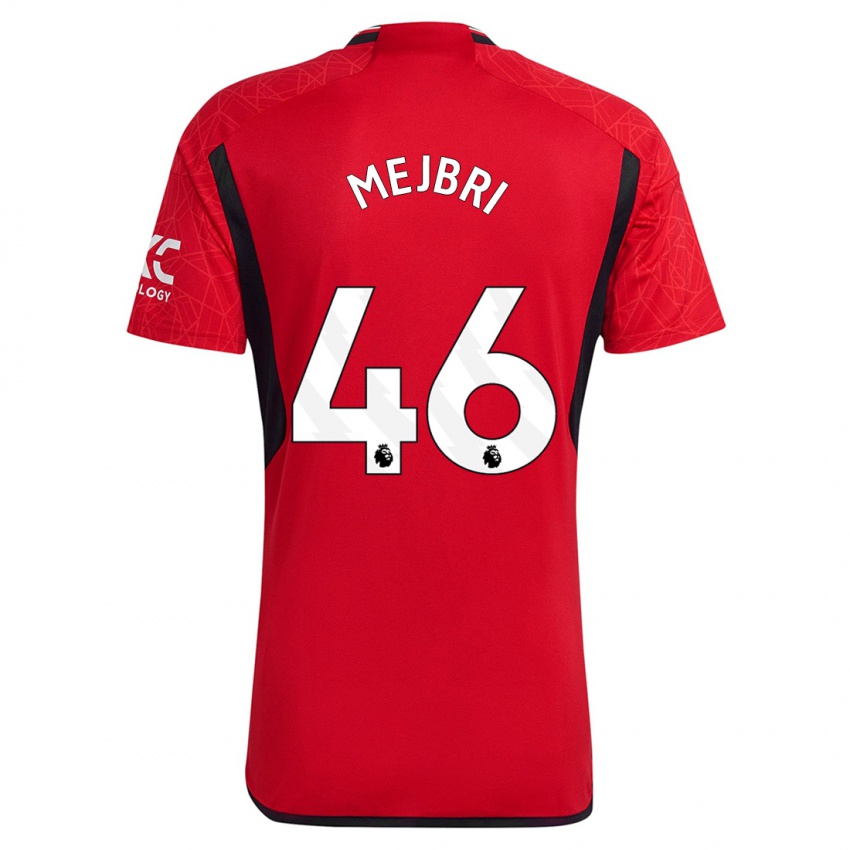 Niño Camiseta Hannibal Mejbri #46 Rojo 1ª Equipación 2023/24 La Camisa