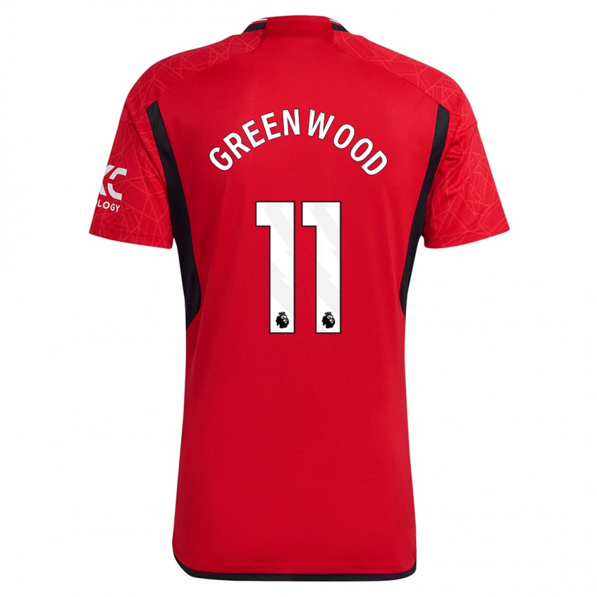 Niño Camiseta Mason Greenwood #11 Rojo 1ª Equipación 2023/24 La Camisa