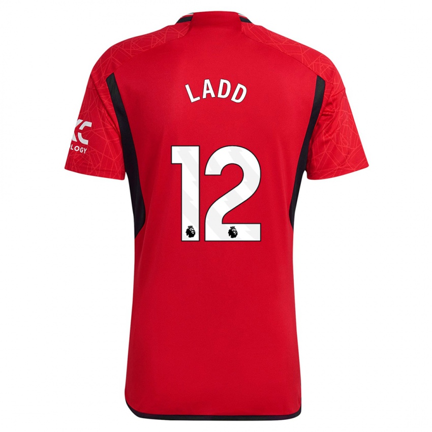 Niño Camiseta Hayley Ladd #12 Rojo 1ª Equipación 2023/24 La Camisa