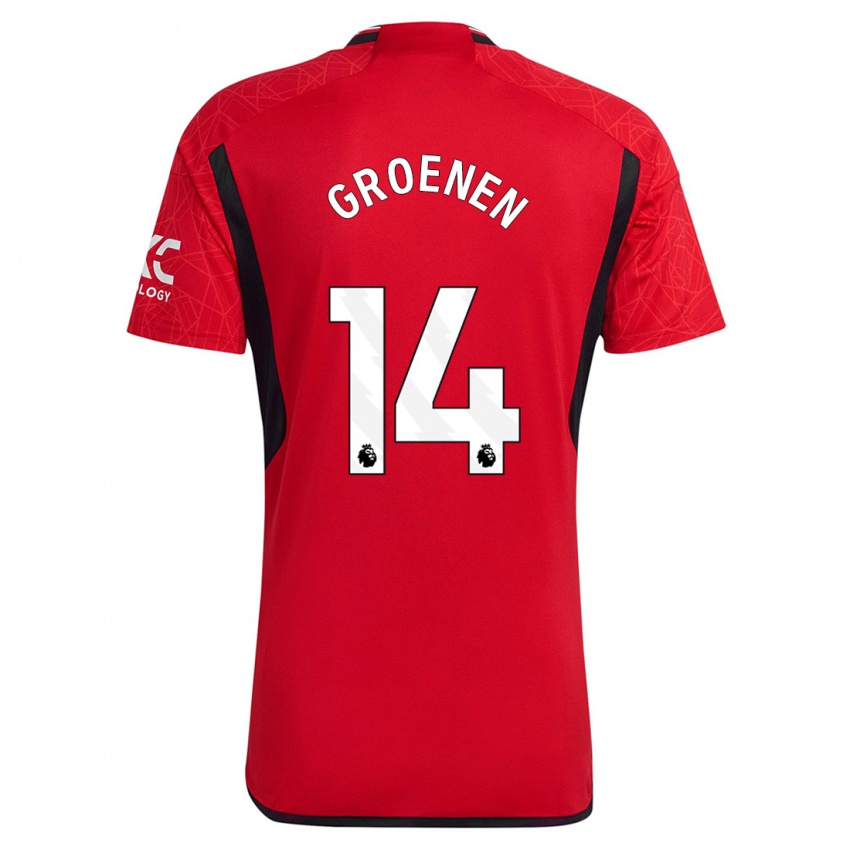 Niño Camiseta Jackie Groenen #14 Rojo 1ª Equipación 2023/24 La Camisa