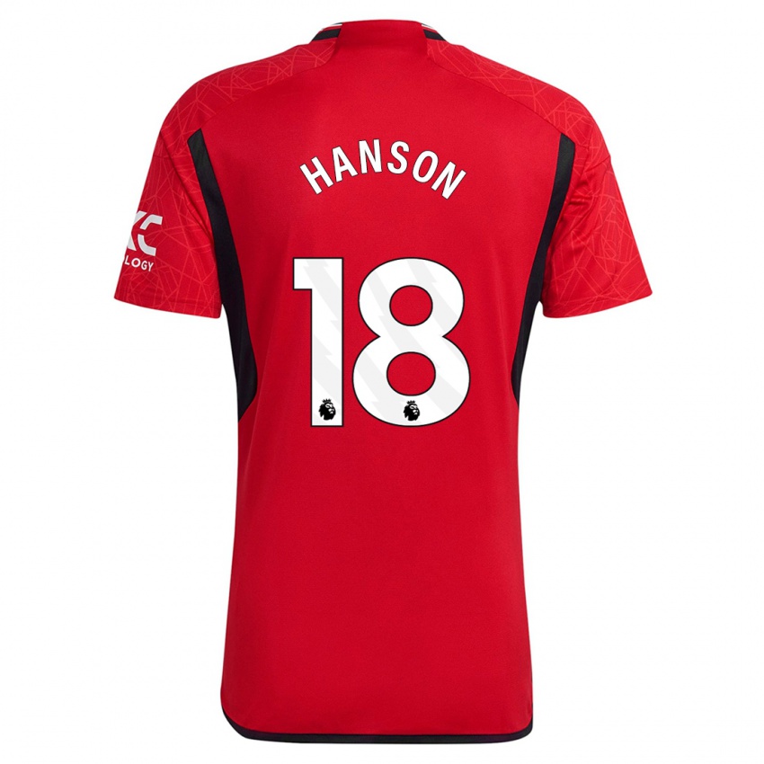 Niño Camiseta Kirsty Hanson #18 Rojo 1ª Equipación 2023/24 La Camisa