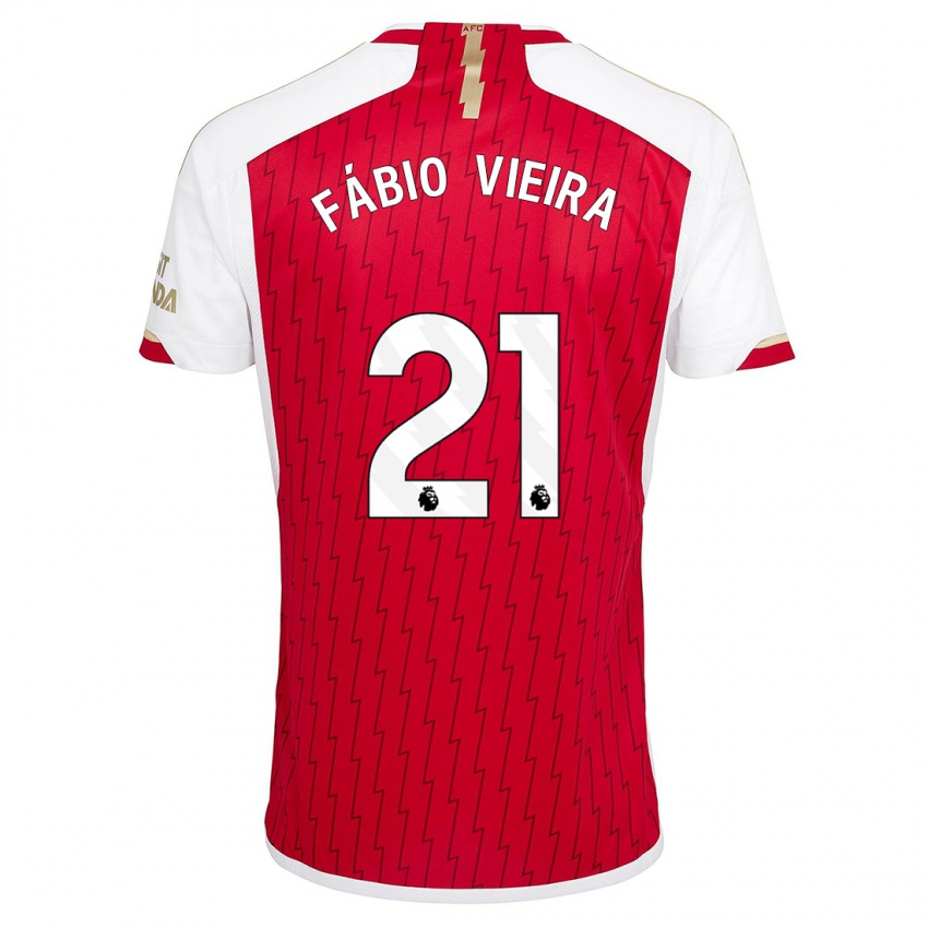 Niño Camiseta Fabio Vieira #21 Rojo 1ª Equipación 2023/24 La Camisa