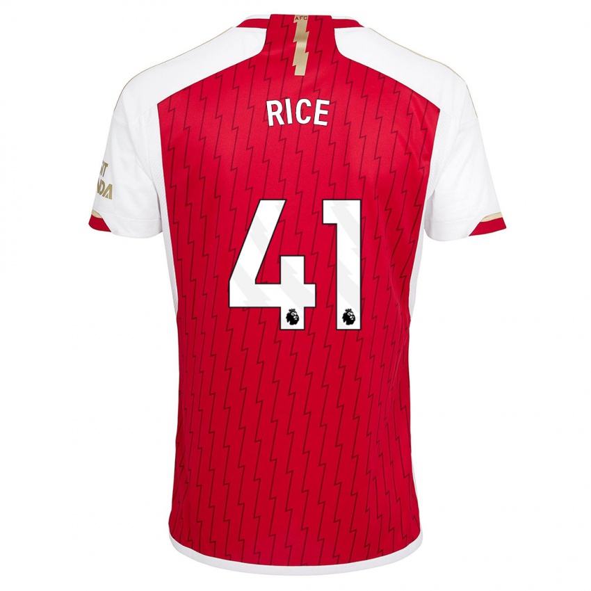 Niño Camiseta Declan Rice #41 Rojo 1ª Equipación 2023/24 La Camisa