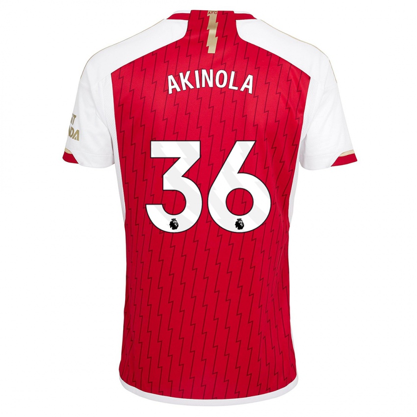 Niño Camiseta Tim Akinola #36 Rojo 1ª Equipación 2023/24 La Camisa