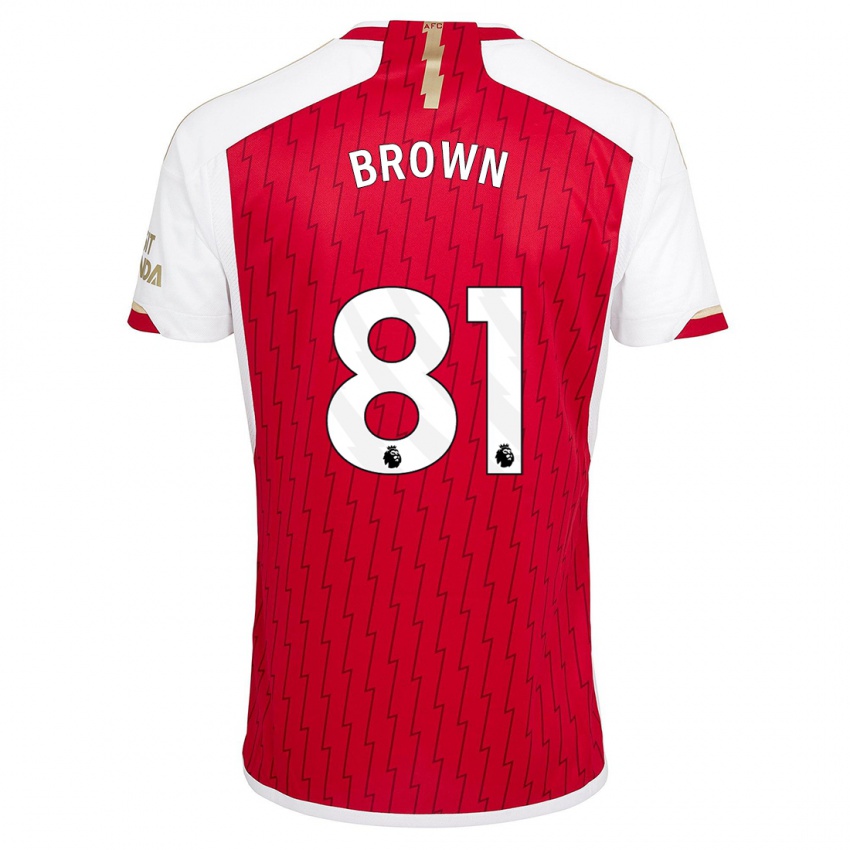 Niño Camiseta Luis Brown #81 Rojo 1ª Equipación 2023/24 La Camisa