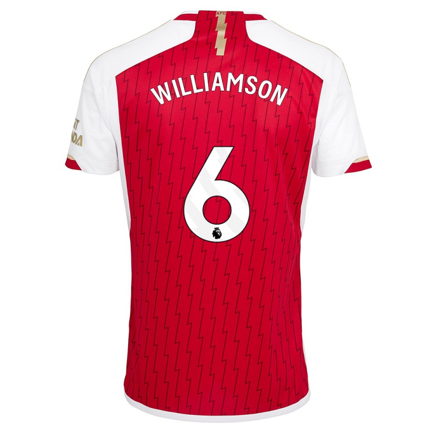 Niño Camiseta Leah Williamson #6 Rojo 1ª Equipación 2023/24 La Camisa