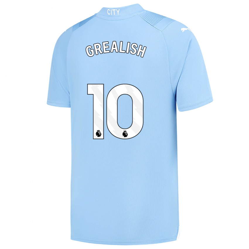 Niño Camiseta Jack Grealish #10 Azul Claro 1ª Equipación 2023/24 La Camisa