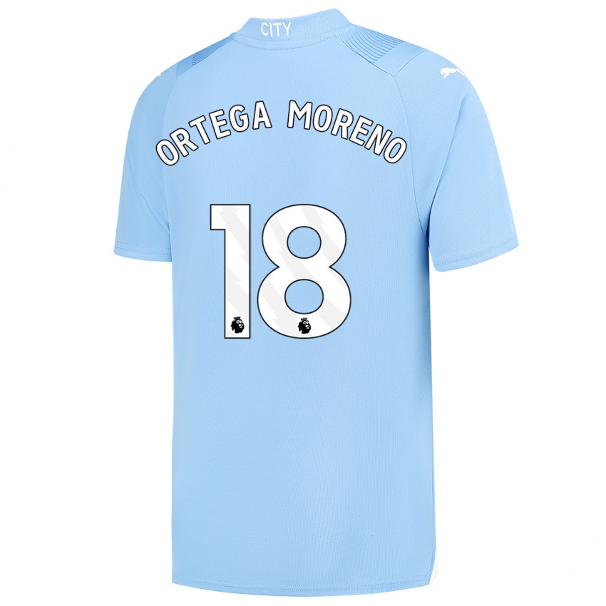 Niño Camiseta Stefan Ortega Moreno #18 Azul Claro 1ª Equipación 2023/24 La Camisa