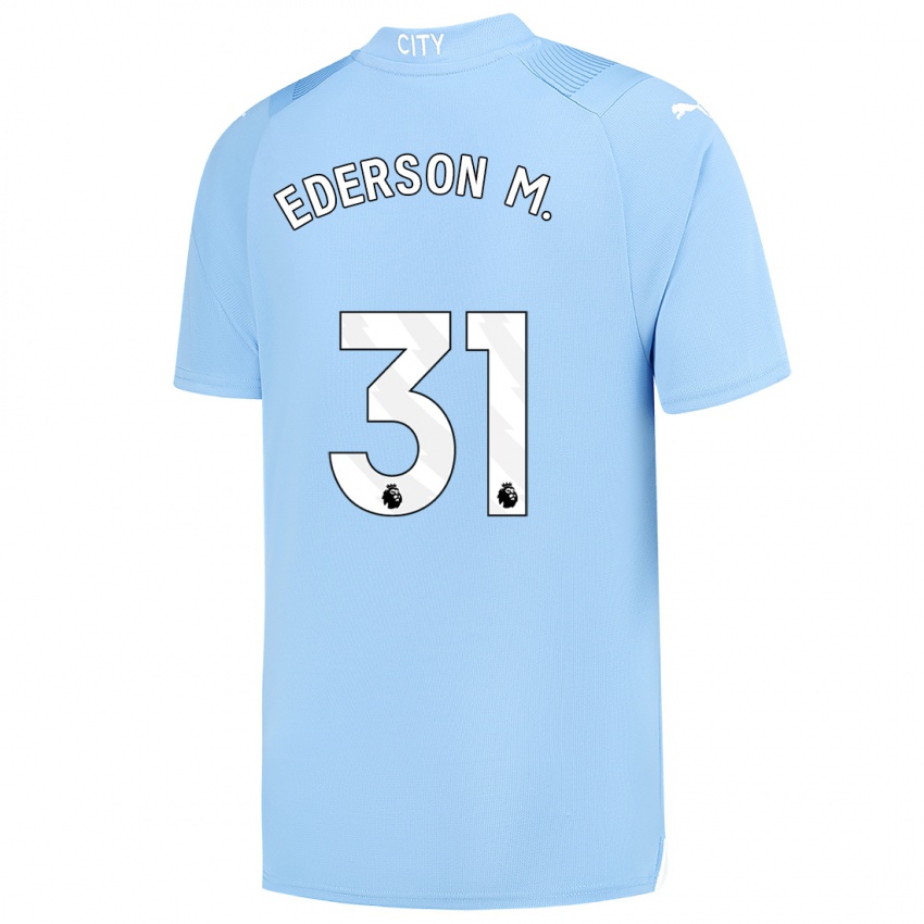 Niño Camiseta Ederson Moraes #31 Azul Claro 1ª Equipación 2023/24 La Camisa