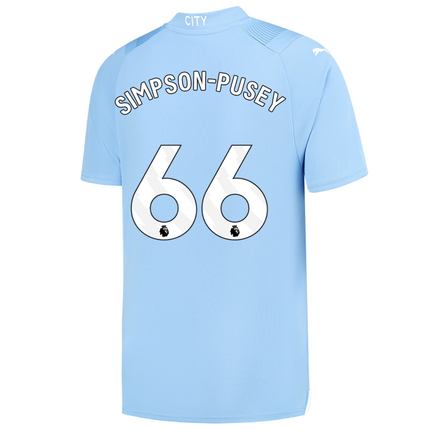Niño Camiseta Jahmai Simpson-Pusey #66 Azul Claro 1ª Equipación 2023/24 La Camisa