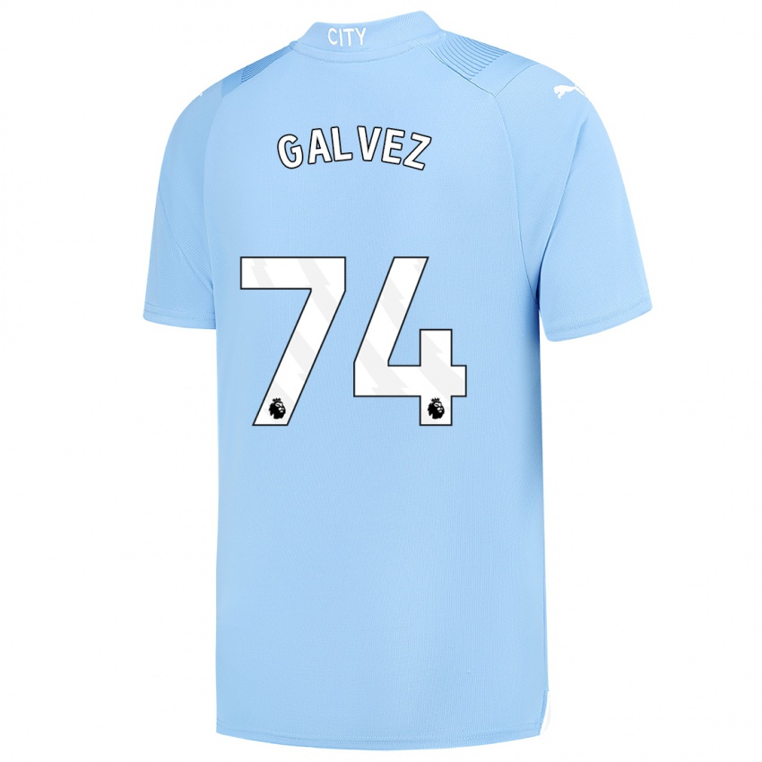 Niño Camiseta Tomas Galvez #74 Azul Claro 1ª Equipación 2023/24 La Camisa