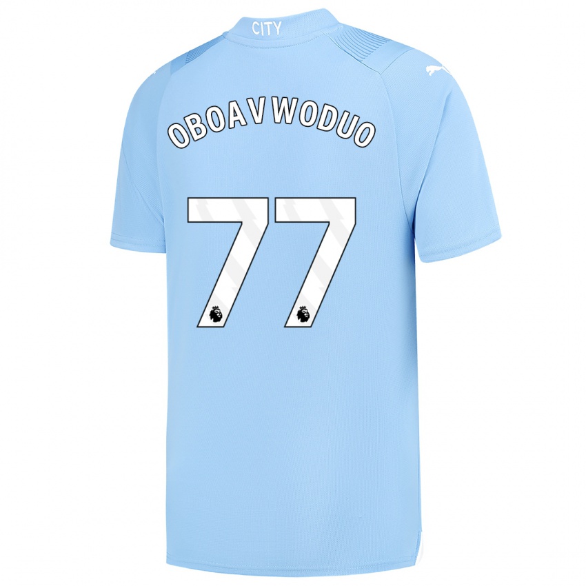 Niño Camiseta Justin Oboavwoduo #77 Azul Claro 1ª Equipación 2023/24 La Camisa
