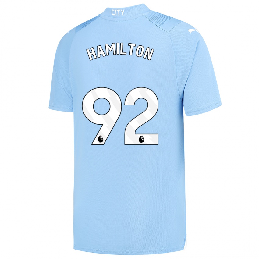 Niño Camiseta Micah Hamilton #92 Azul Claro 1ª Equipación 2023/24 La Camisa