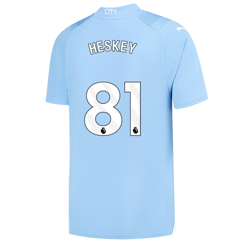 Niño Camiseta Jaden Heskey #81 Azul Claro 1ª Equipación 2023/24 La Camisa
