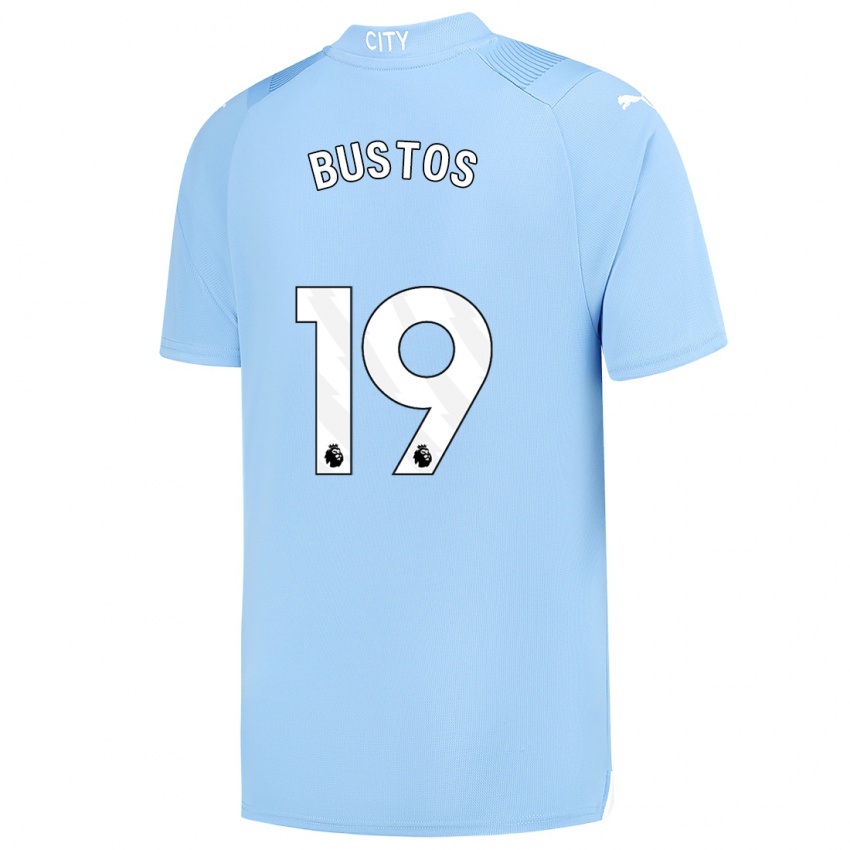 Niño Camiseta Nahuel Bustos #19 Azul Claro 1ª Equipación 2023/24 La Camisa