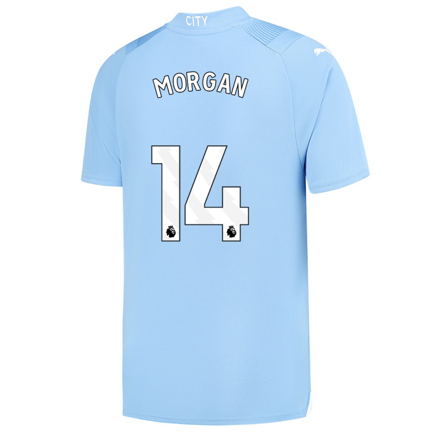Niño Camiseta Esme Morgan #14 Azul Claro 1ª Equipación 2023/24 La Camisa