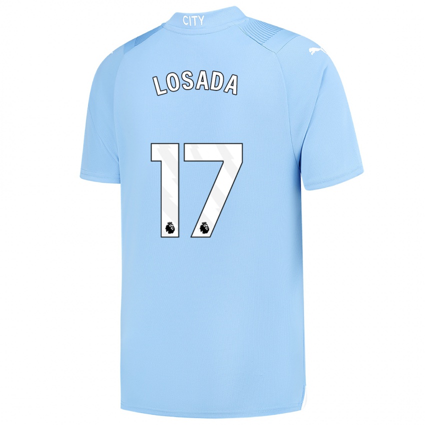 Niño Camiseta Vicky Losada #17 Azul Claro 1ª Equipación 2023/24 La Camisa