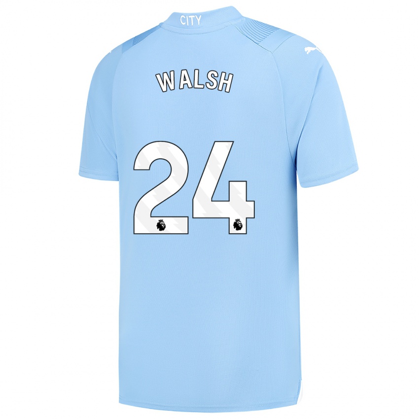 Niño Camiseta Keira Walsh #24 Azul Claro 1ª Equipación 2023/24 La Camisa