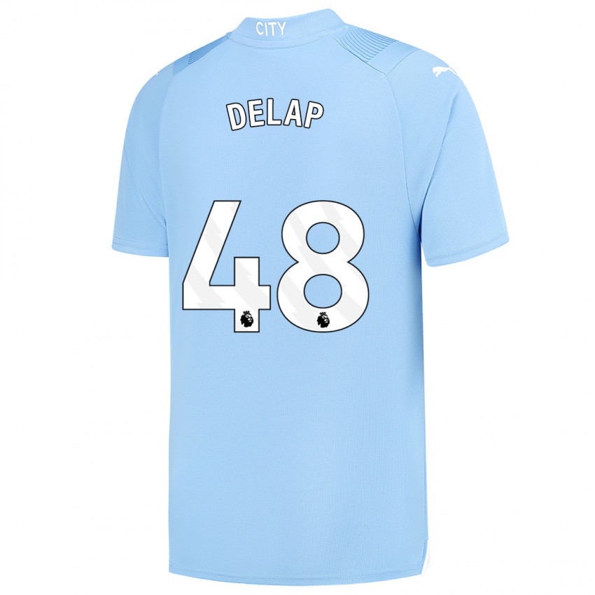 Niño Camiseta Liam Delap #48 Azul Claro 1ª Equipación 2023/24 La Camisa