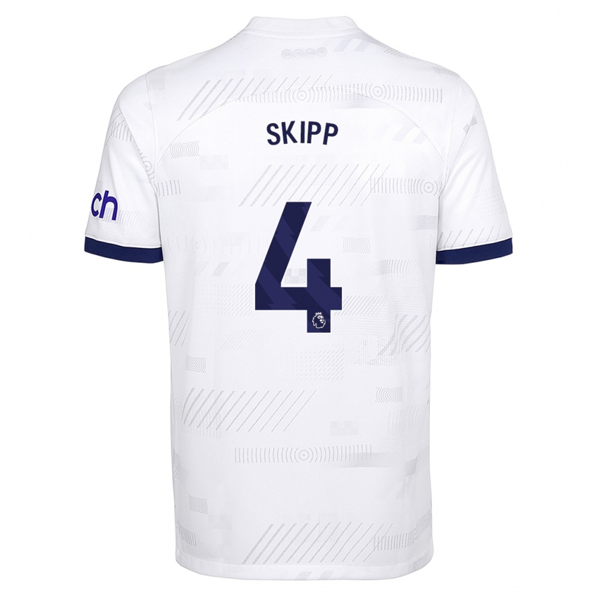Niño Camiseta Oliver Skipp #4 Blanco 1ª Equipación 2023/24 La Camisa