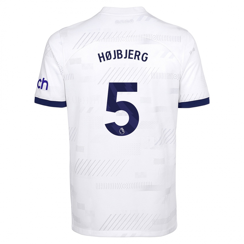 Niño Camiseta Pierre Emile Hojbjerg #5 Blanco 1ª Equipación 2023/24 La Camisa