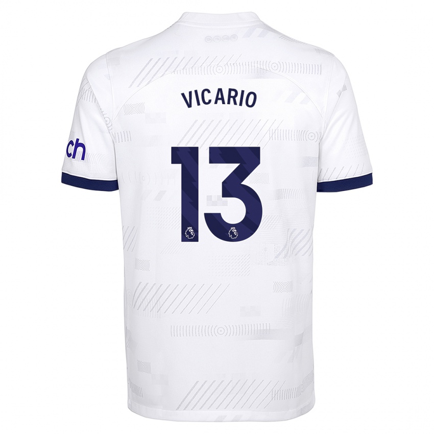 Niño Camiseta Guglielmo Vicario #13 Blanco 1ª Equipación 2023/24 La Camisa
