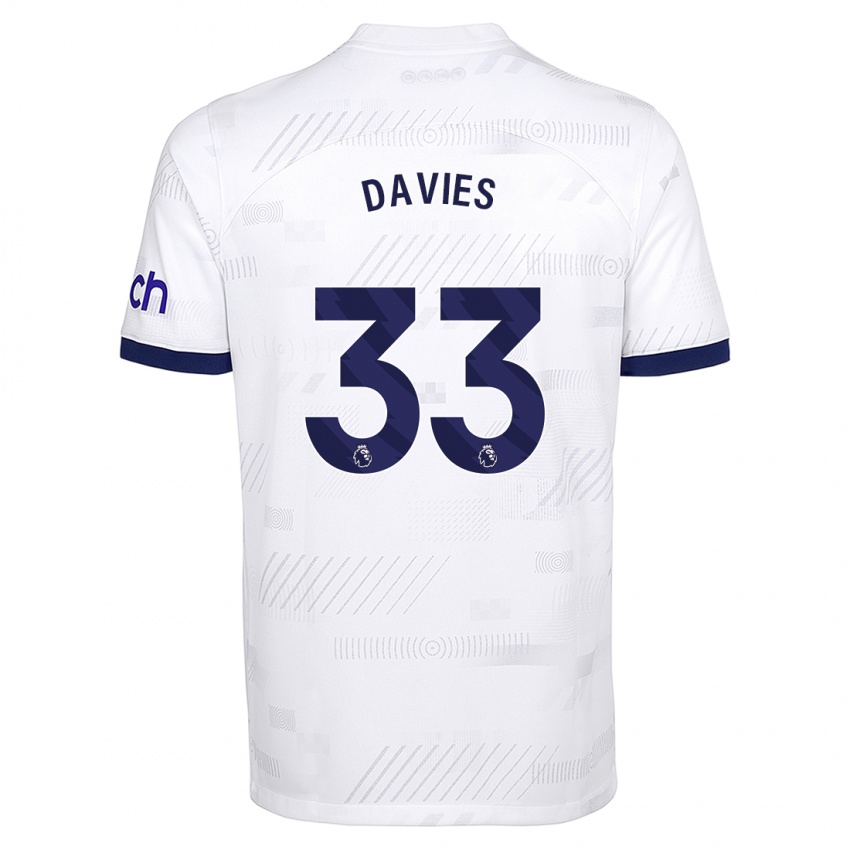 Niño Camiseta Ben Davies #33 Blanco 1ª Equipación 2023/24 La Camisa