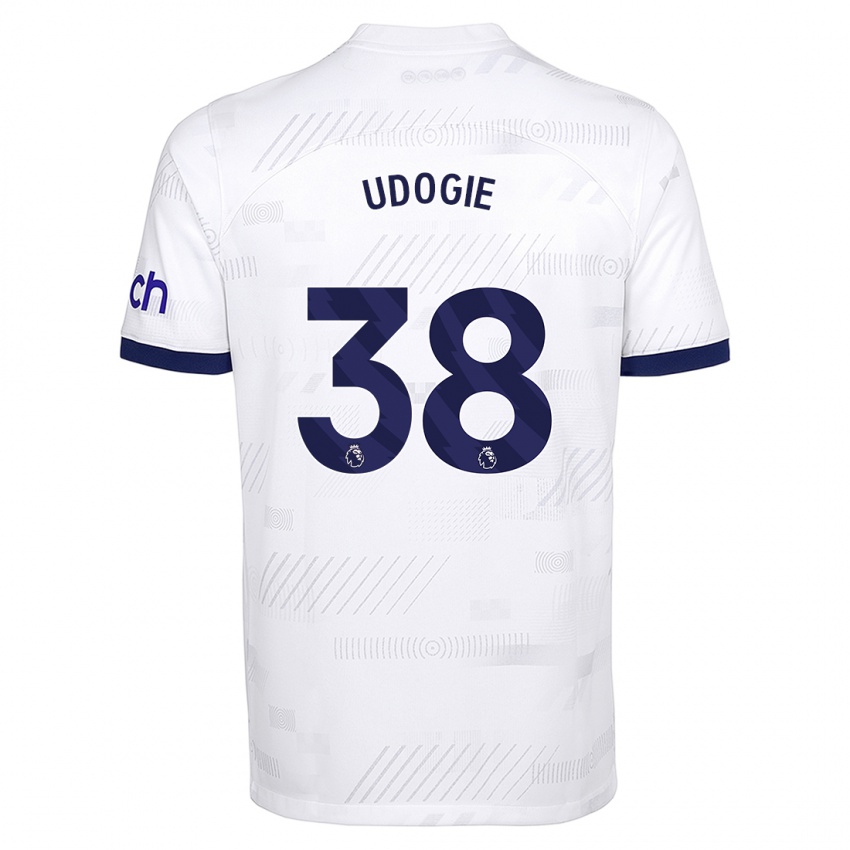 Niño Camiseta Destiny Udogie #38 Blanco 1ª Equipación 2023/24 La Camisa